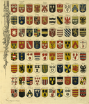32204 Afbeelding van een van de 9 bladen van een wapenkaart van de aanzienlijke Utrechtse geslachten, opgedragen aan de ...